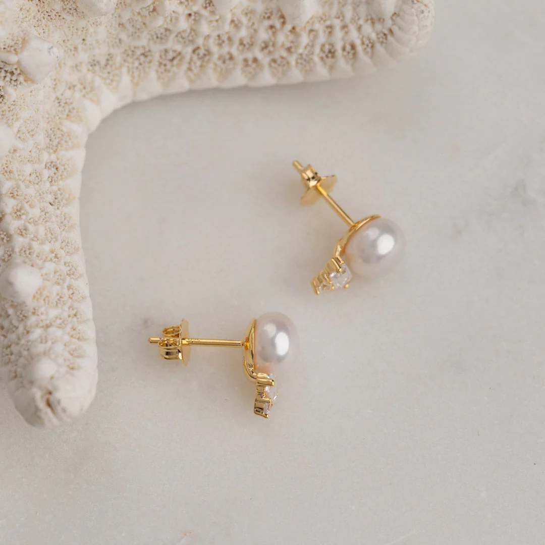 KIRSTIN PEARL GOLDEN EARRING - Image 5