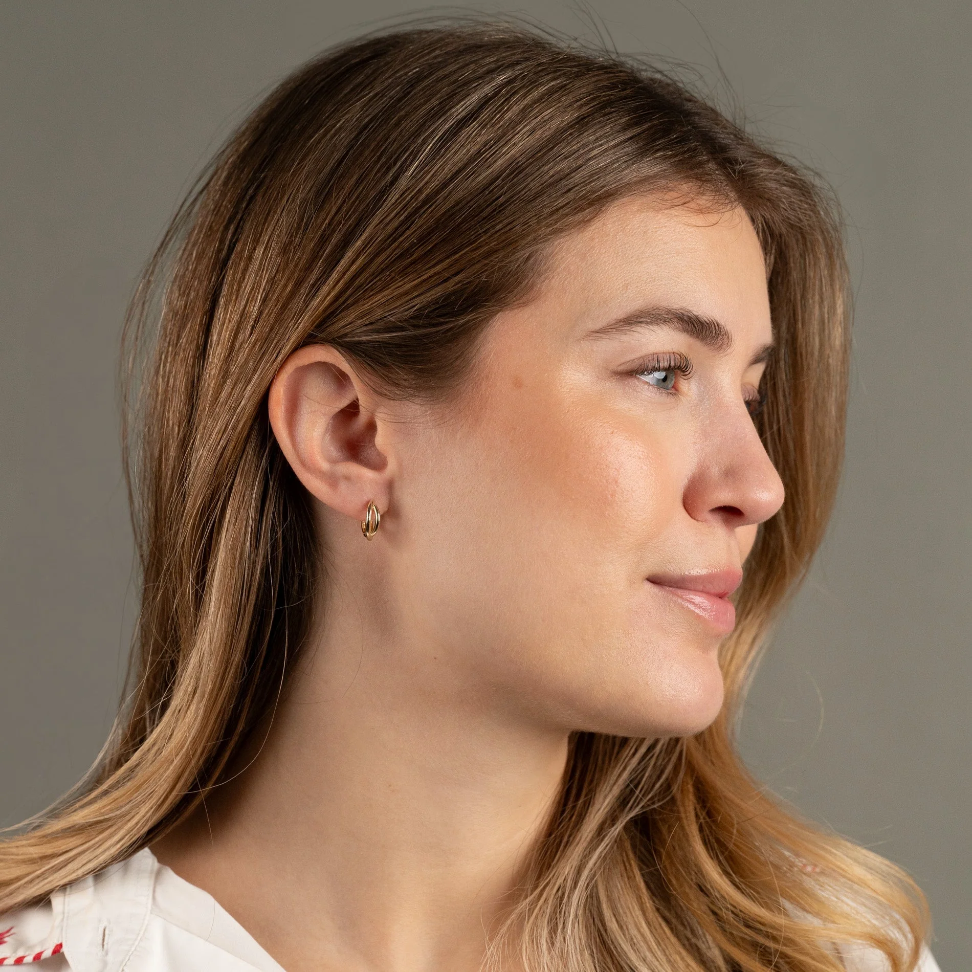 LARISSA SOLID GOLD CREOL EARRING - Image 6