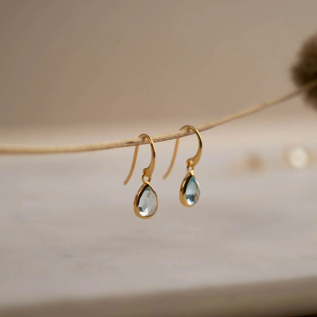 LULU BLUE TOPAZ GOLDEN EARRING - Image 10