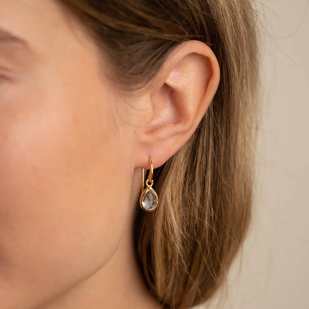 LULU BLUE TOPAZ GOLDEN EARRING - Image 5