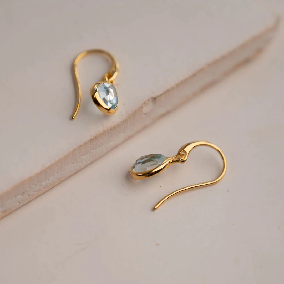 LULU BLUE TOPAZ GOLDEN EARRING - Image 6