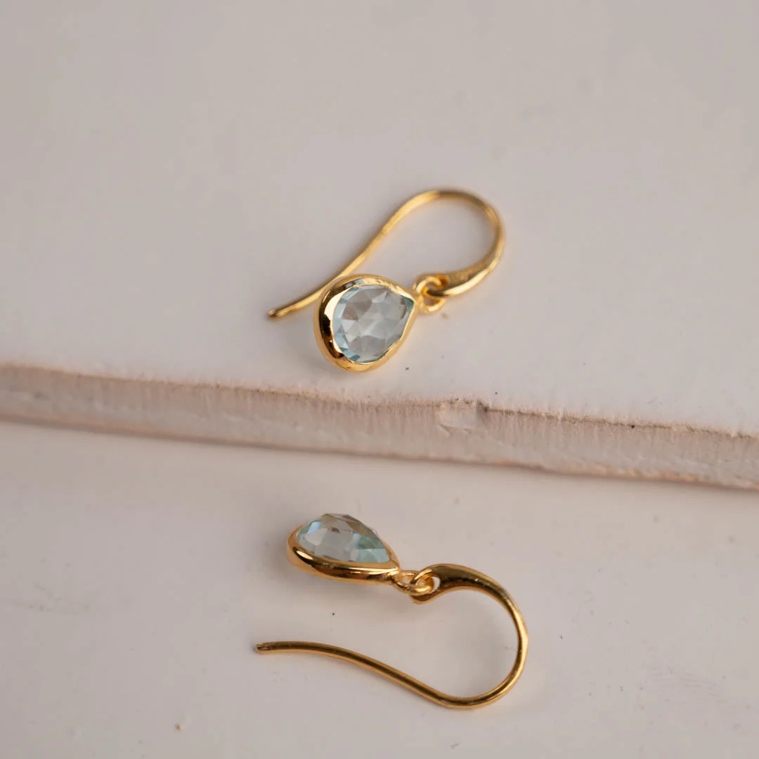 LULU BLUE TOPAZ GOLDEN EARRING - Image 7