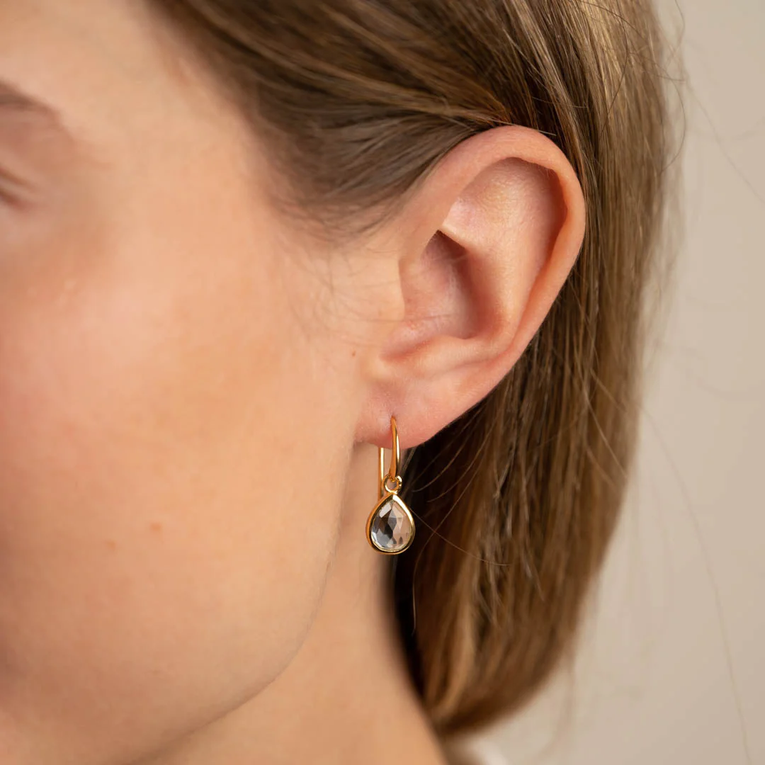 LULU BLUE TOPAZ GOLDEN EARRING - Image 9