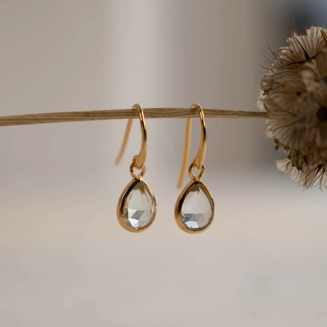 LULU GREEN AMETHYST GOLDEN EARRING - Image 3