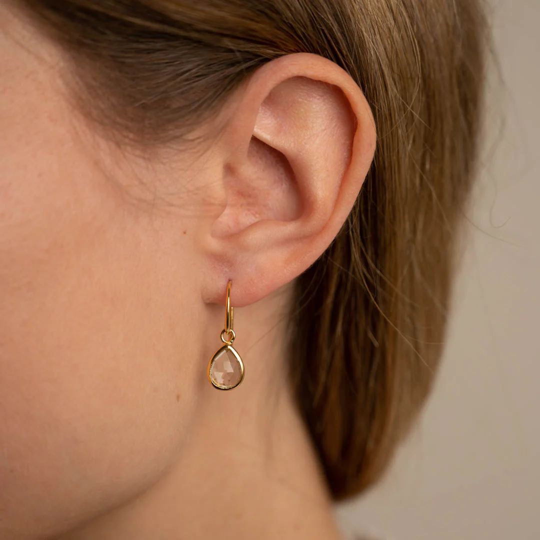 LULU GREEN AMETHYST GOLDEN EARRING - Image 4