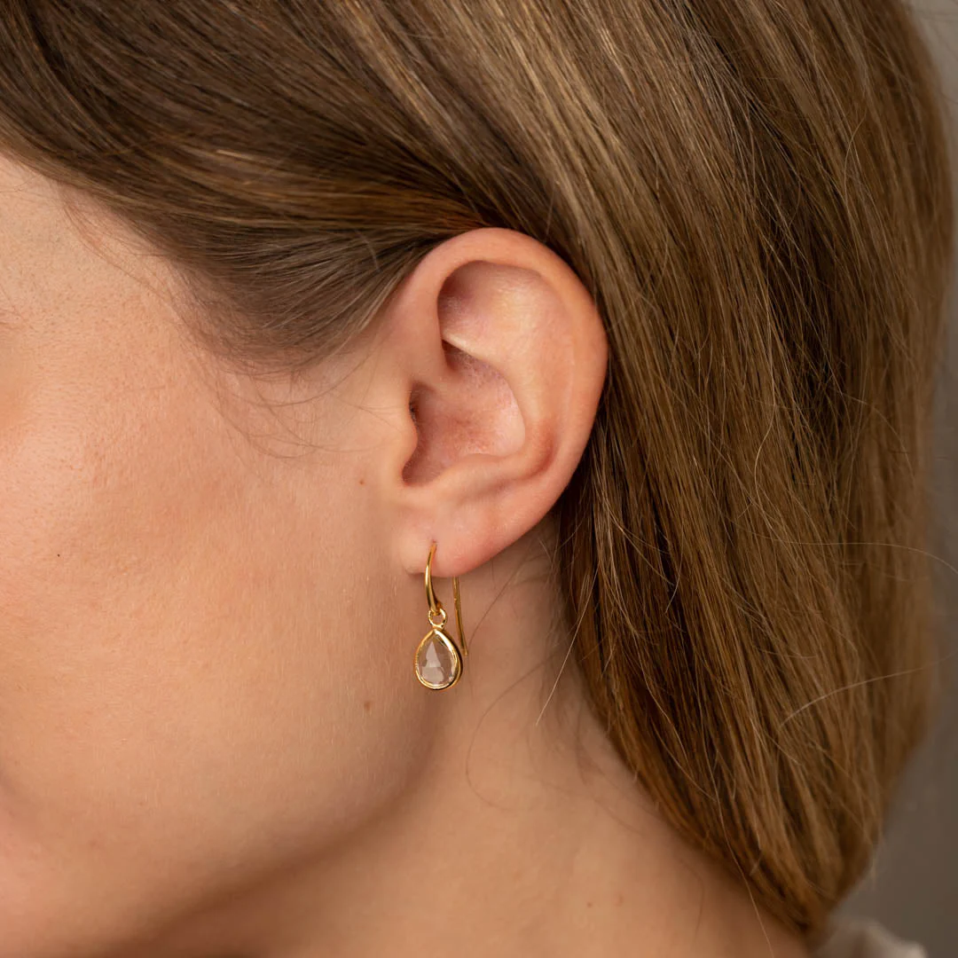 LULU GREEN AMETHYST GOLDEN EARRING - Image 5
