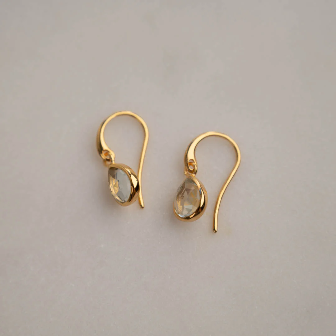 LULU GREEN AMETHYST GOLDEN EARRING - Image 6