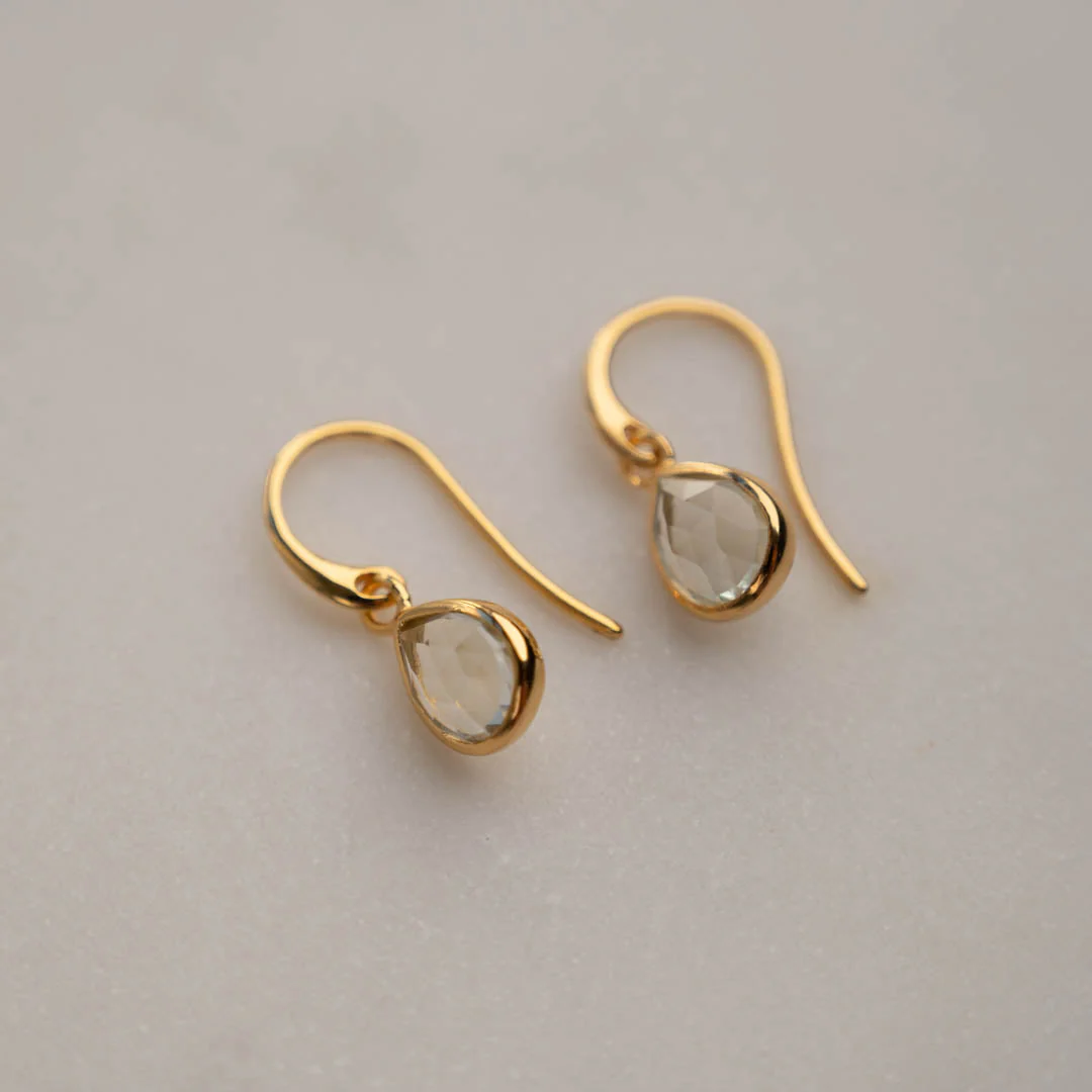 LULU GREEN AMETHYST GOLDEN EARRING - Image 7