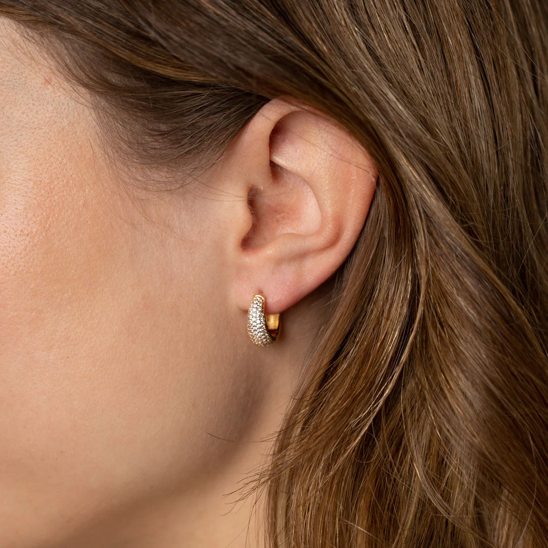 MARY CRYSTAL GOLDEN CREOL EARRING - Image 2