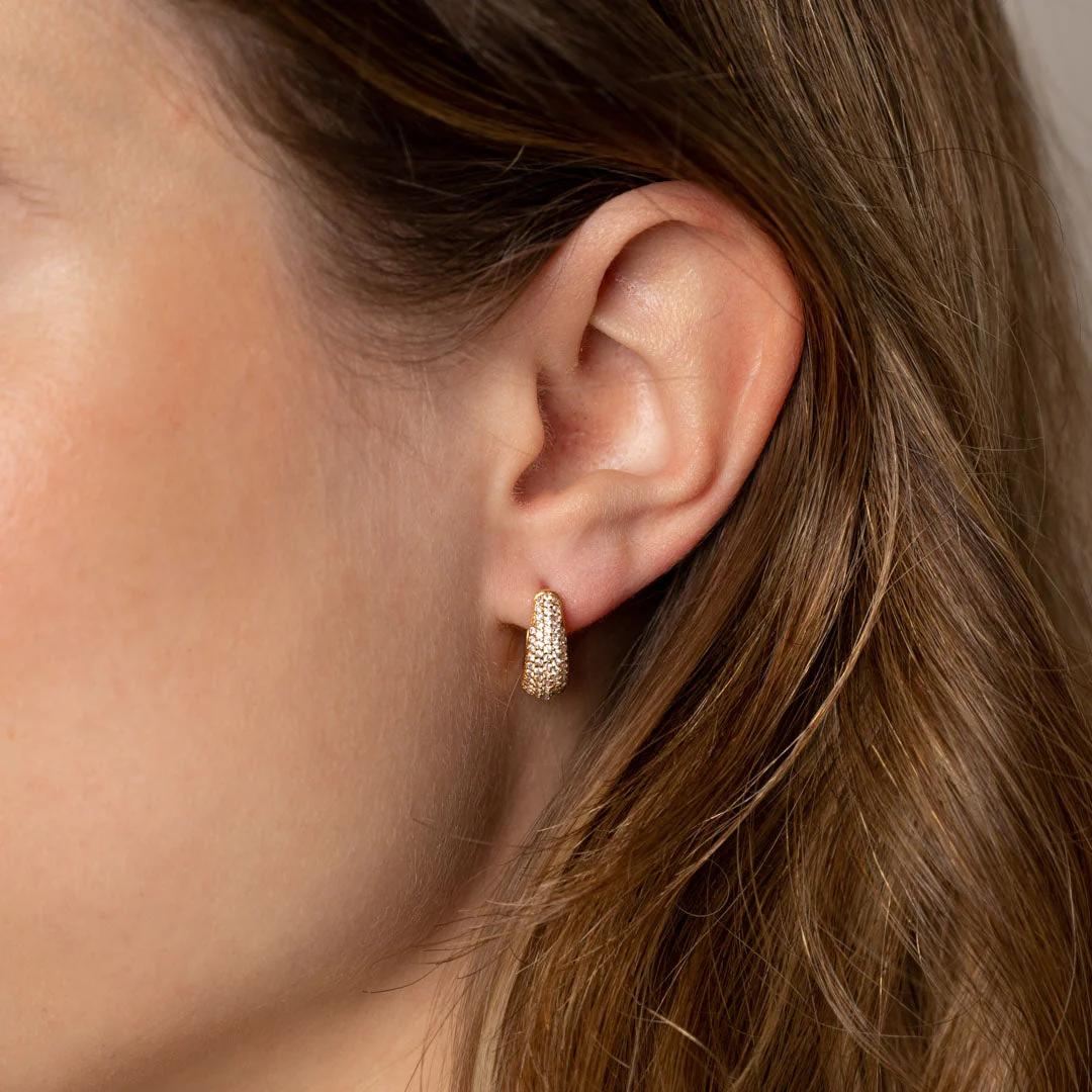 MARY CRYSTAL GOLDEN CREOL EARRING - Image 4
