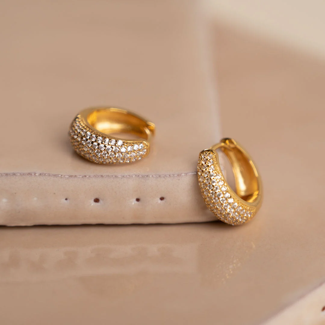 MARY CRYSTAL GOLDEN CREOL EARRING - Image 5