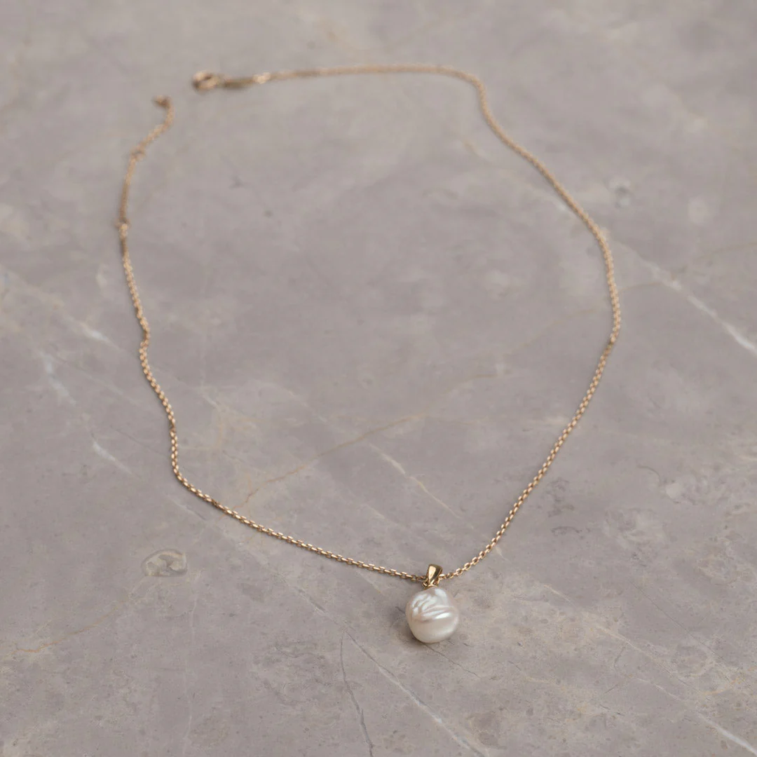 MAUD PEARL SOLID GOLD PENDANT - Image 4