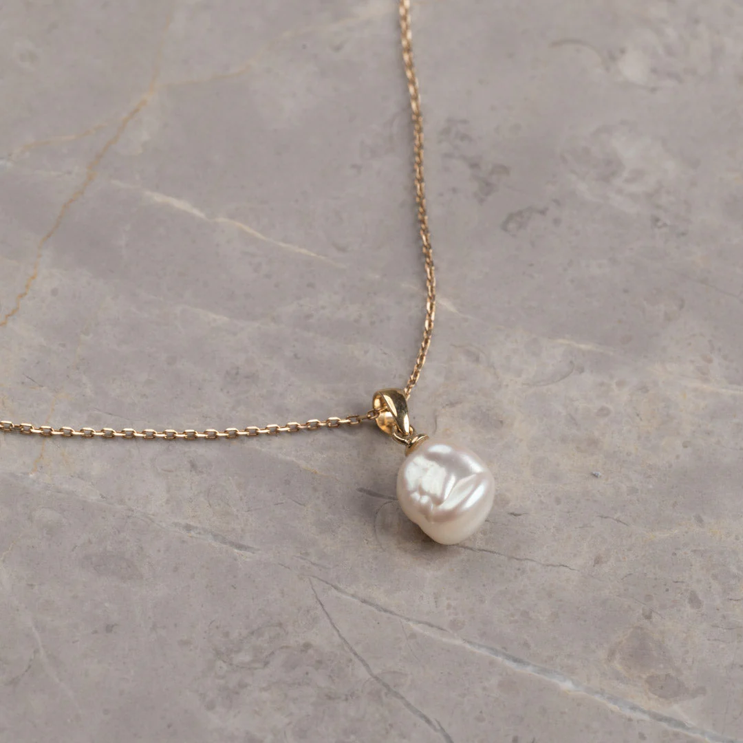 MAUD PEARL SOLID GOLD PENDANT - Image 6