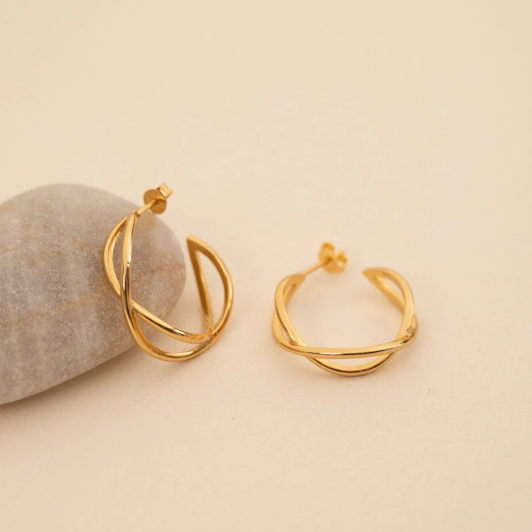 MIA GOLDEN CREOL EARRING - Image 3