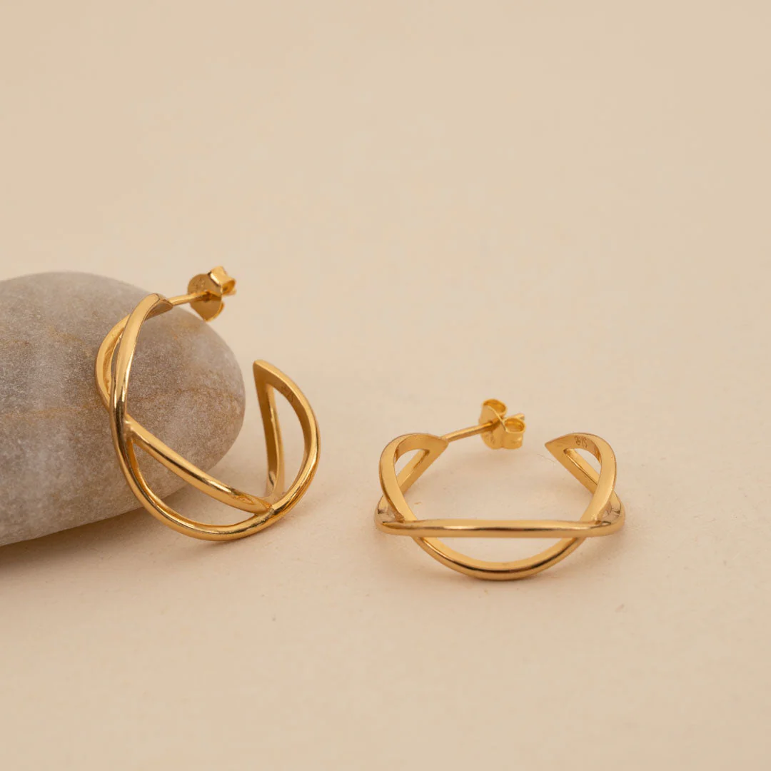 MIA GOLDEN CREOL EARRING - Image 5
