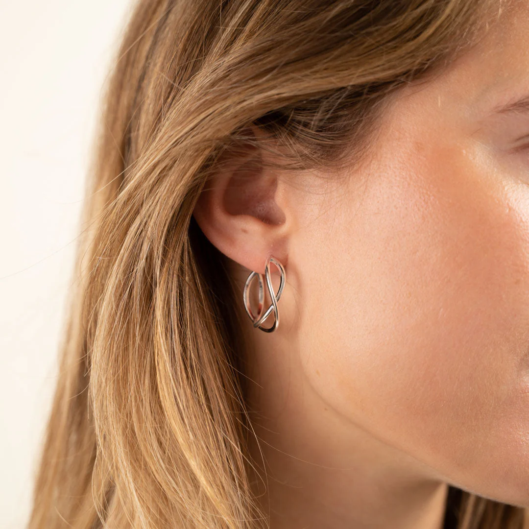 MIA SILVER CREOL EARRING - Image 3