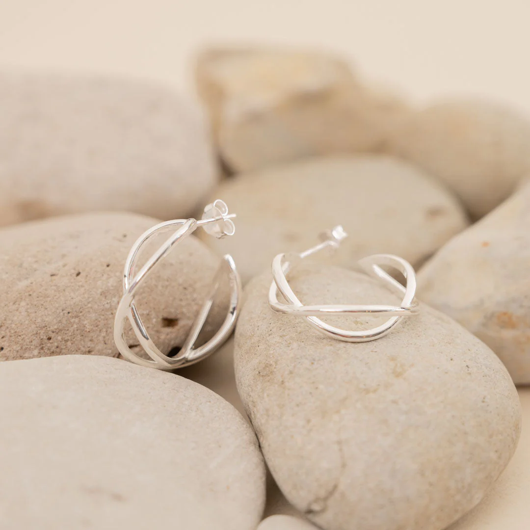 MIA SILVER CREOL EARRING - Image 4
