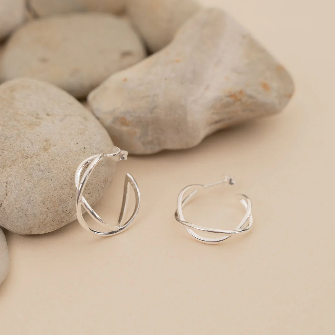 MIA SILVER CREOL EARRING - Image 5