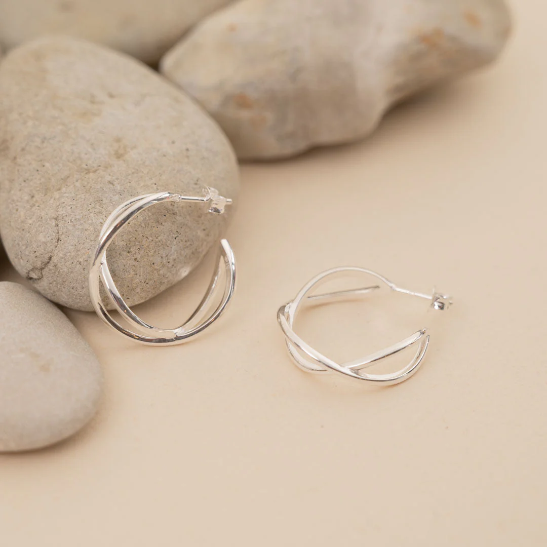 MIA SILVER CREOL EARRING - Image 6