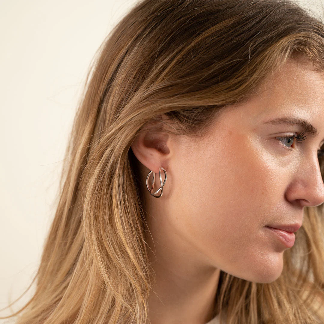 MIA SILVER CREOL EARRING - Image 7