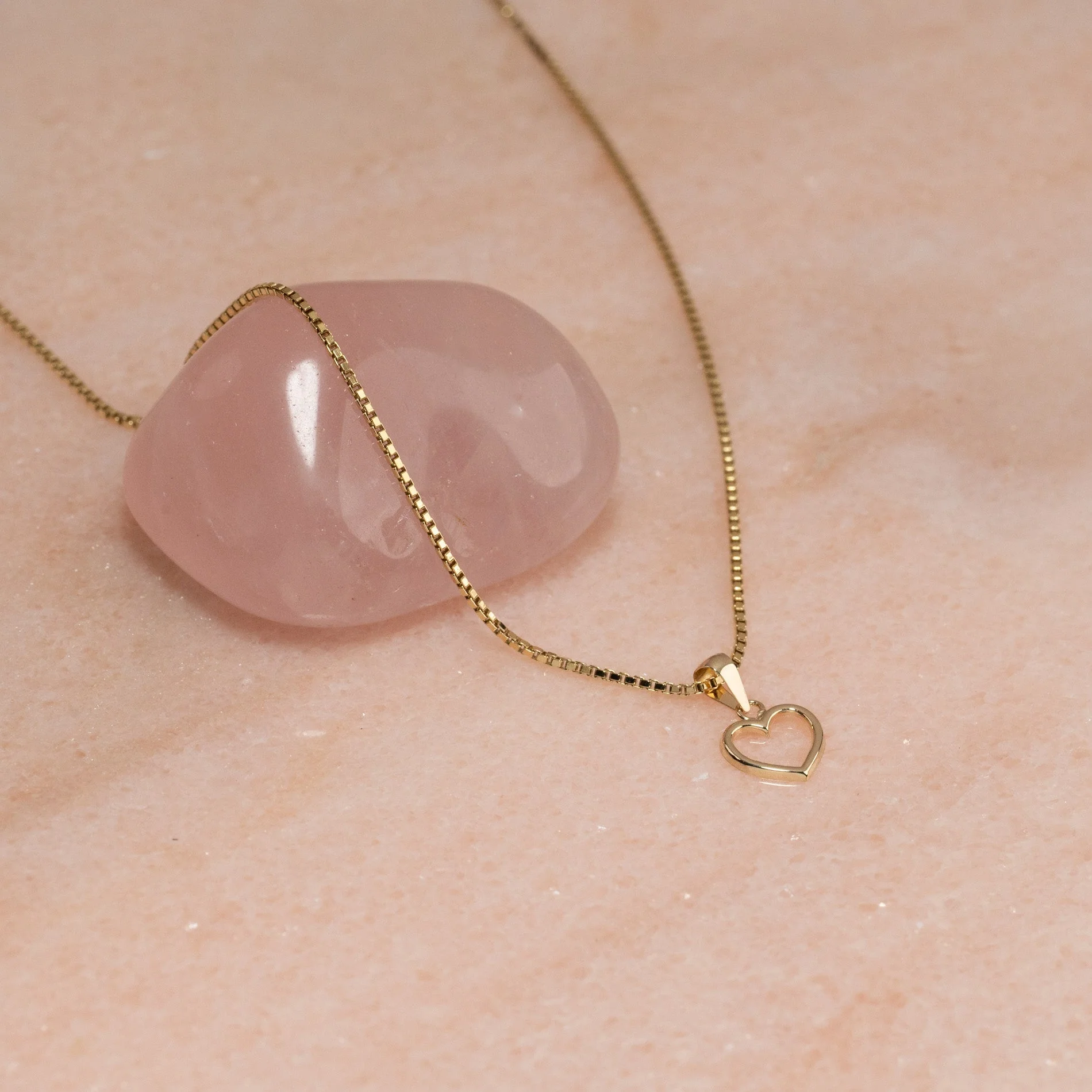 OPEN HEART SOLID GOLD PENDANT - Image 7
