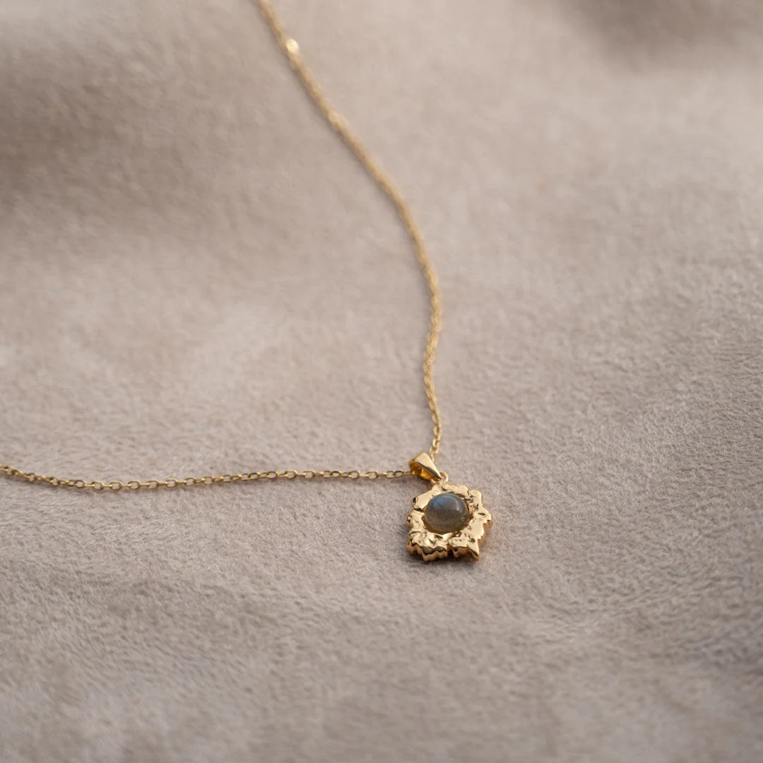 OPHELIA DARK GREY GOLDEN PENDANT - Image 7
