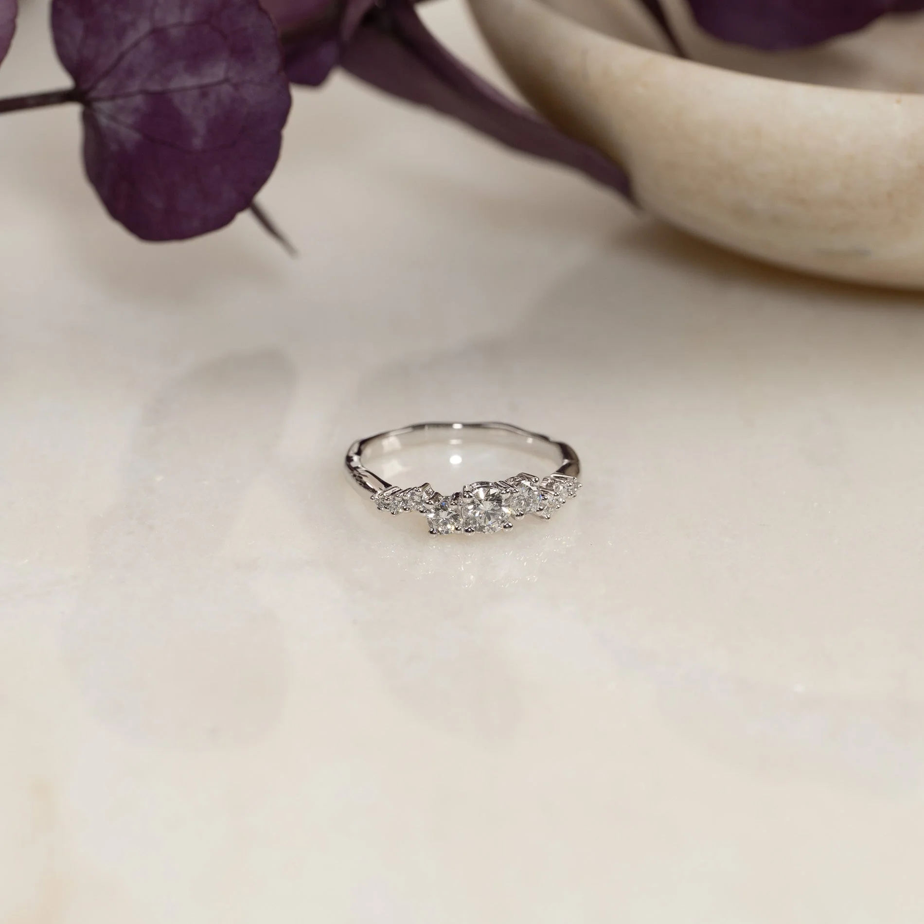 ORGANIC CLUSTER LAB-DIAMOND RING - 0.5ct - WG - Image 7