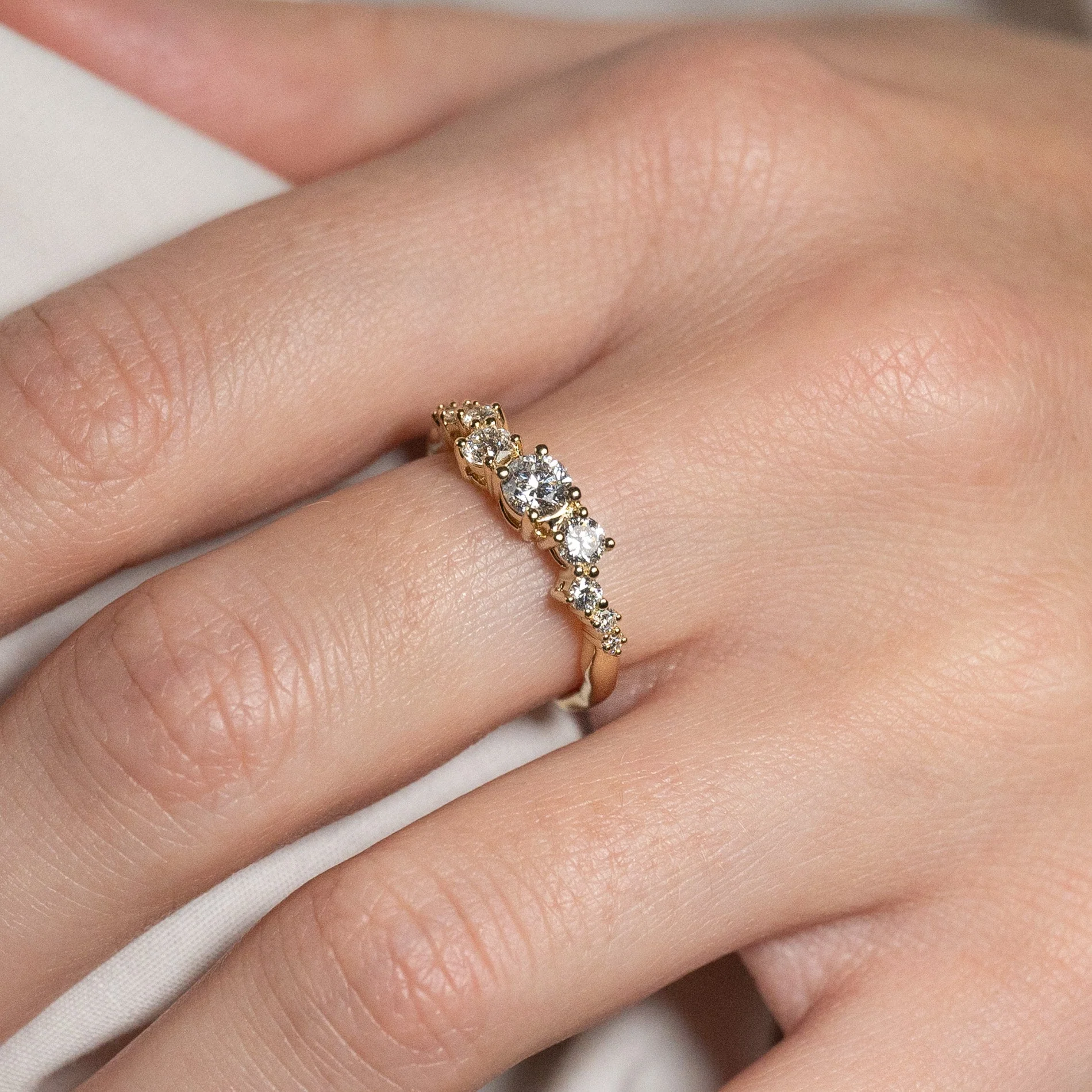 ORGANIC CLUSTER LAB-DIAMOND RING - 0.7ct - YG - Image 7