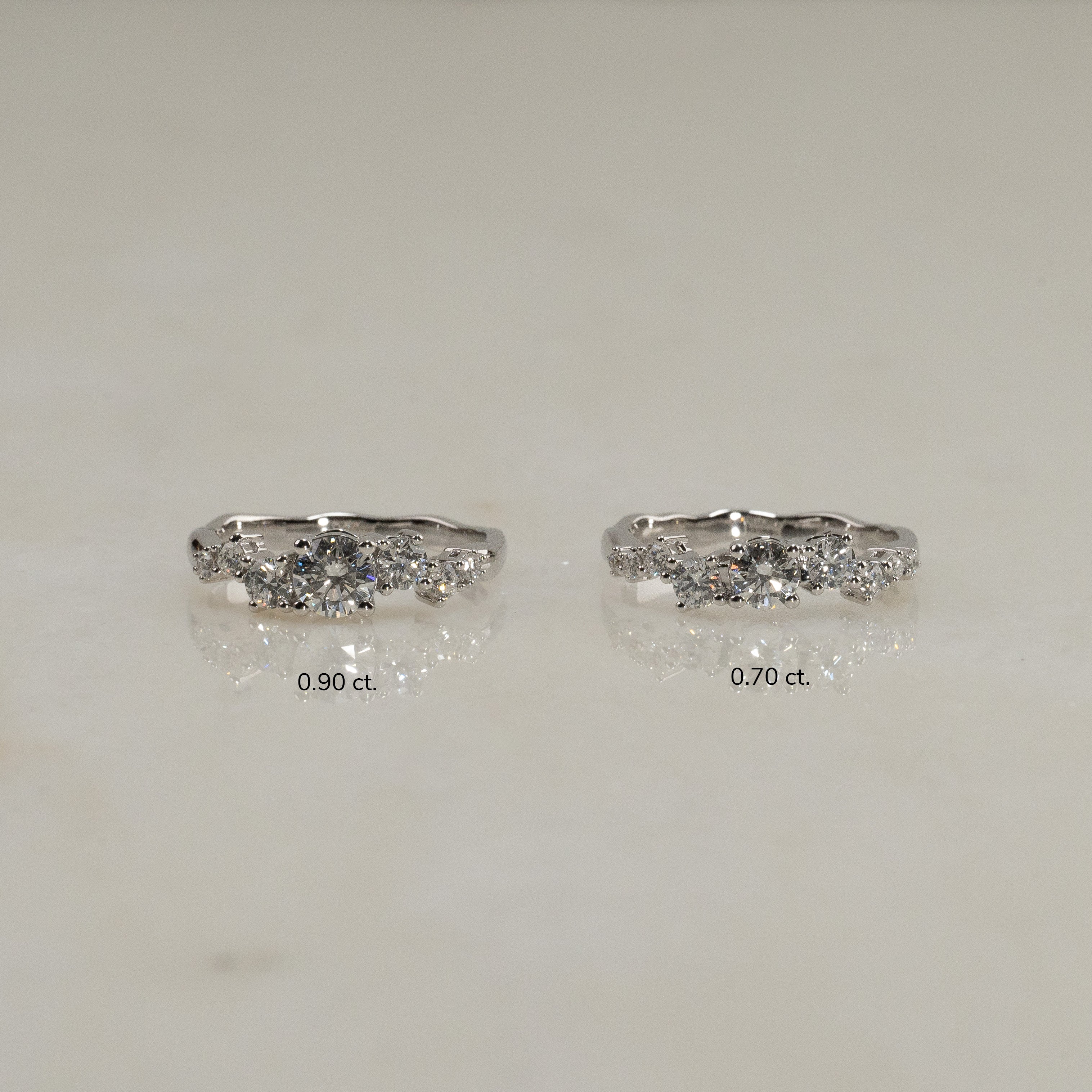 ORGANIC CLUSTER LAB-DIAMOND RING - 0.9ct - WG - Image 11