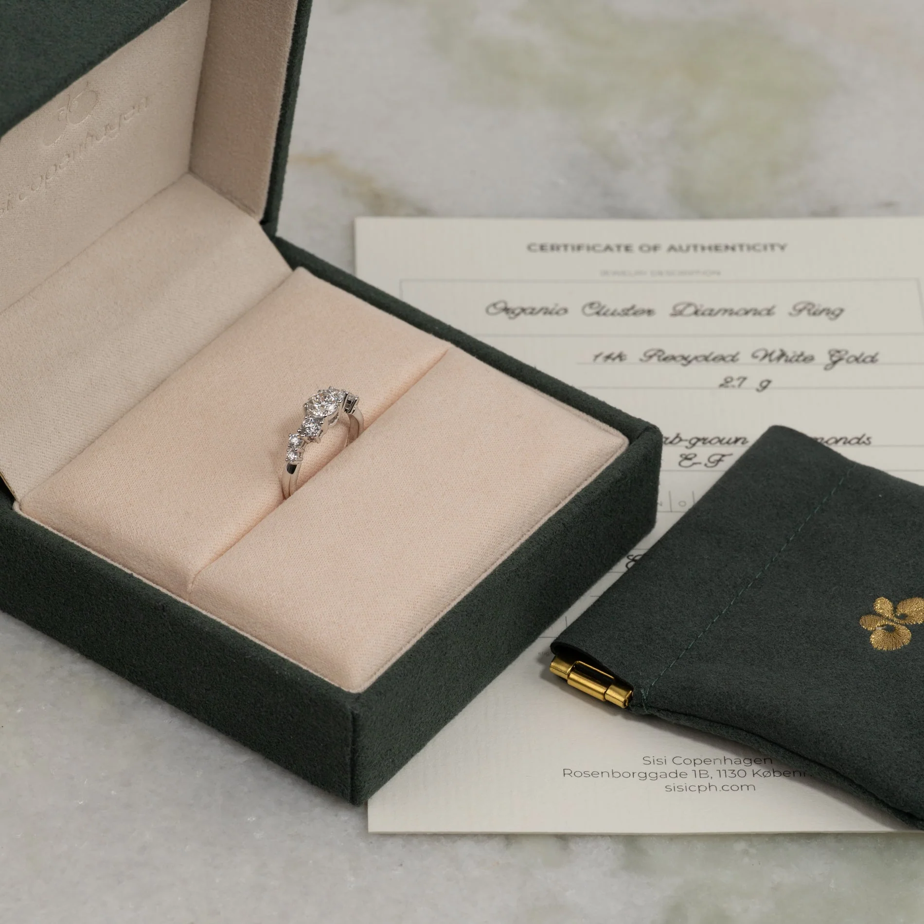 ORGANIC CLUSTER LAB-DIAMOND RING - 0.9ct - WG - Image 7