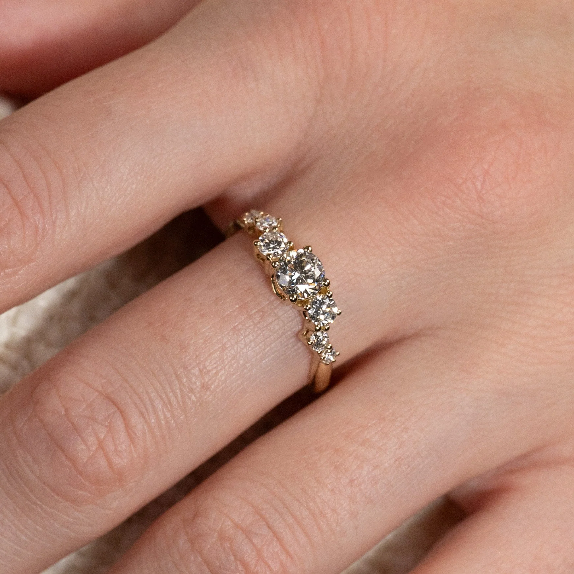 ORGANIC CLUSTER LAB-DIAMOND RING - 0.9ct - YG - Image 2