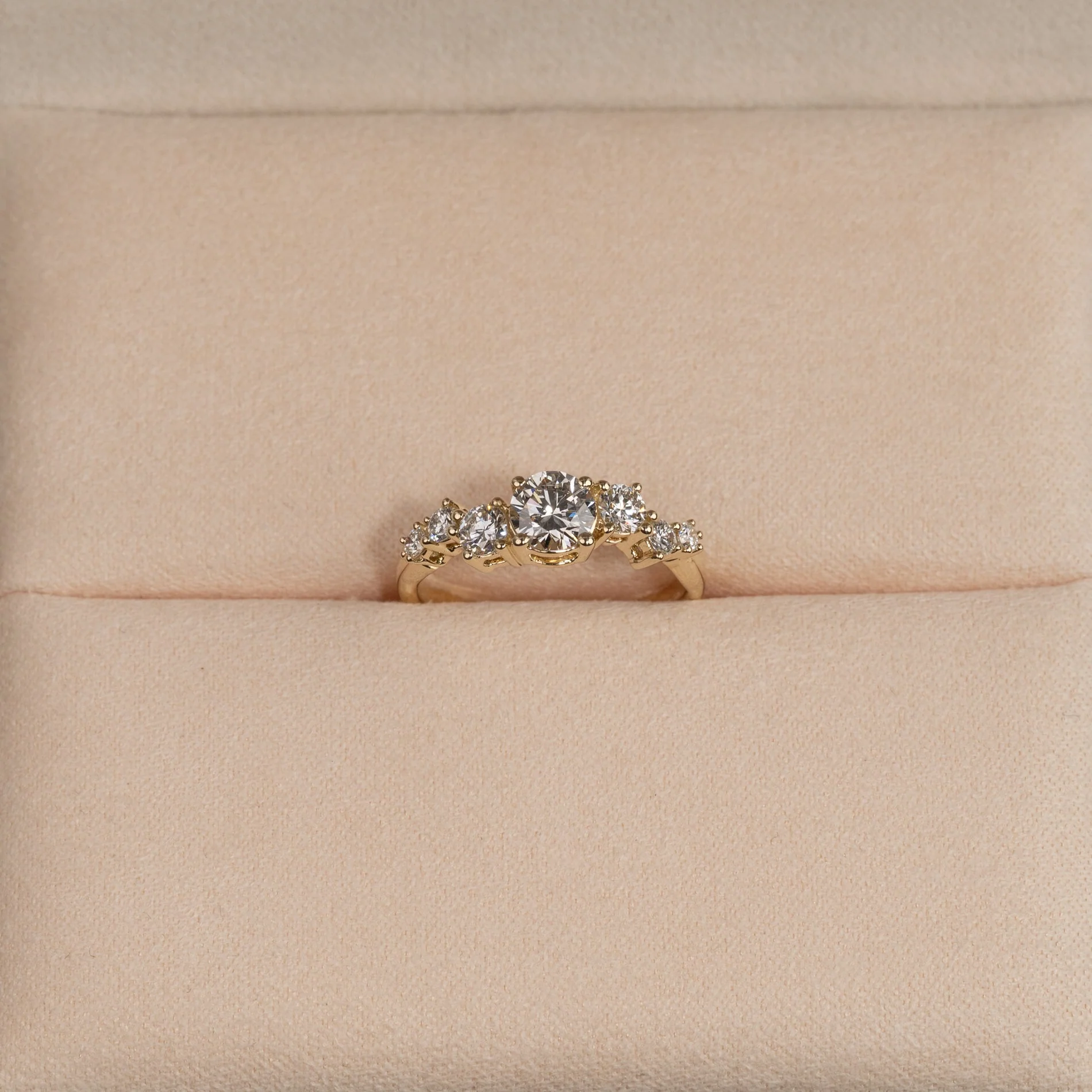 ORGANIC CLUSTER LAB-DIAMOND RING - 0.9ct - YG - Image 5