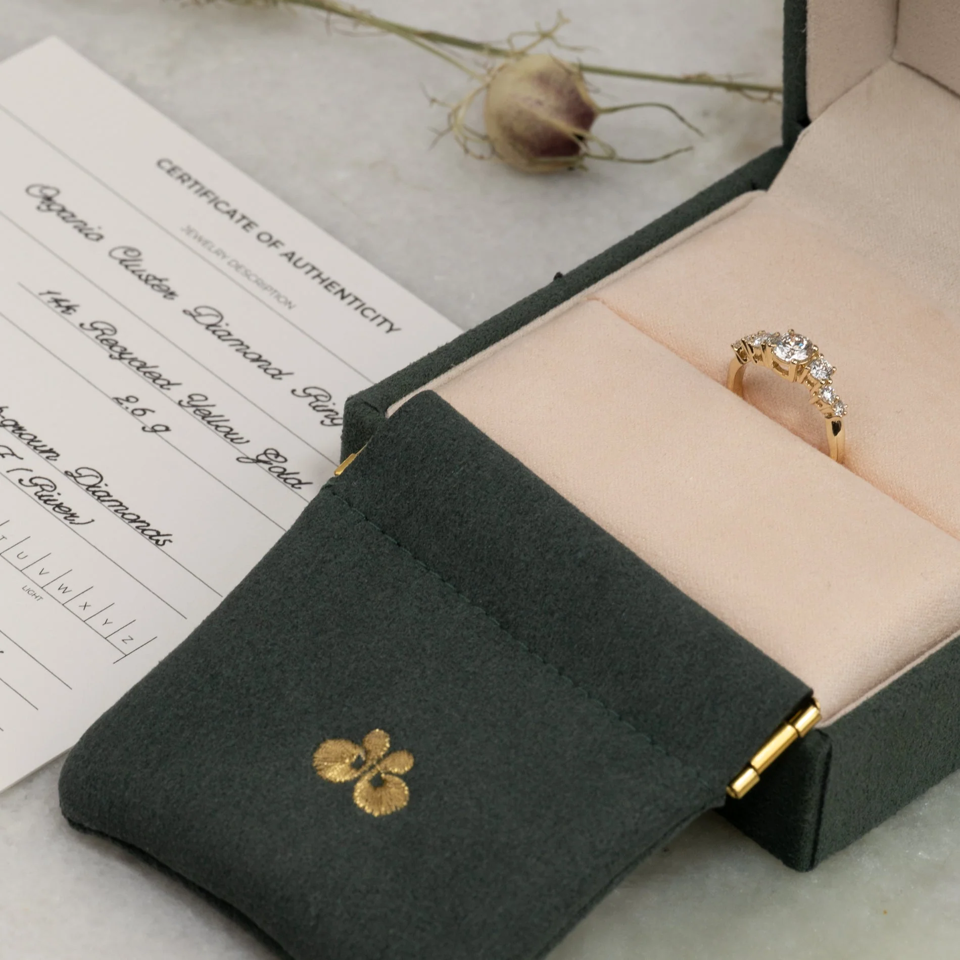 ORGANIC CLUSTER LAB-DIAMOND RING - 0.9ct - YG - Image 7