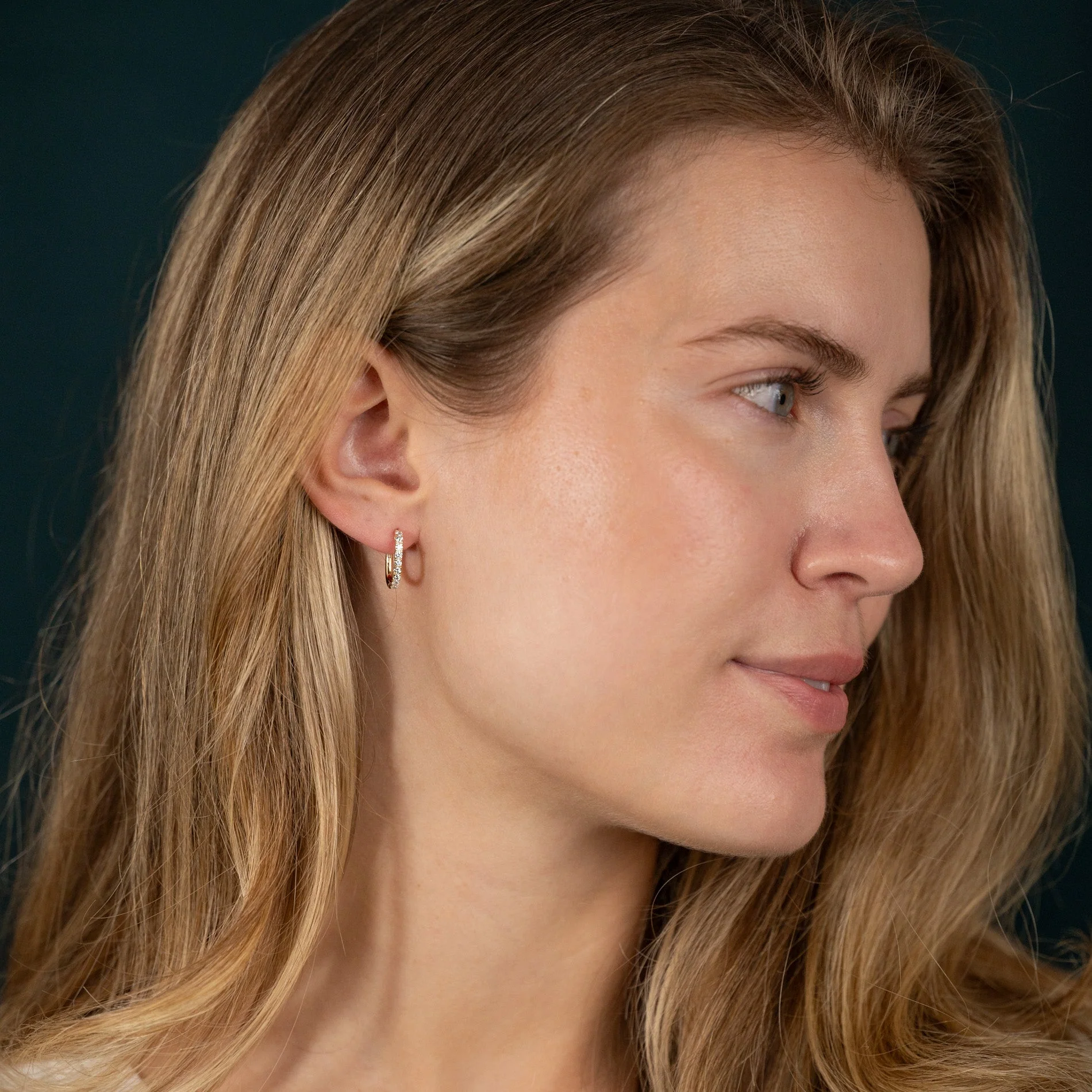 OVAL LAB-DIAMOND CREOL EARRING - 0.45ct - YG - Image 11