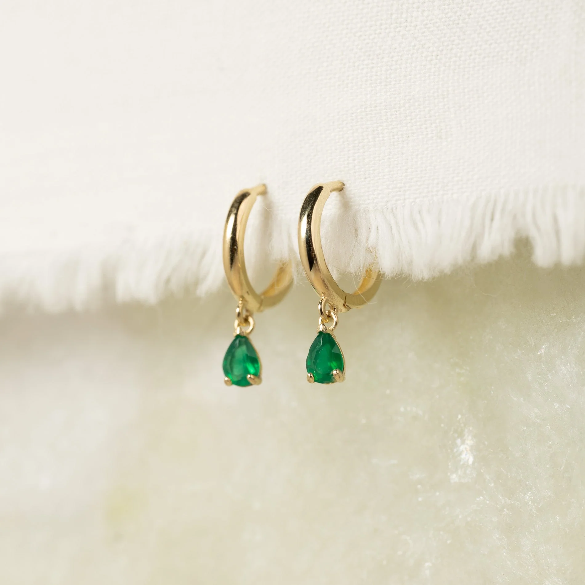 PAULA GREEN AGATE SOLID GOLD EARRING - Image 4