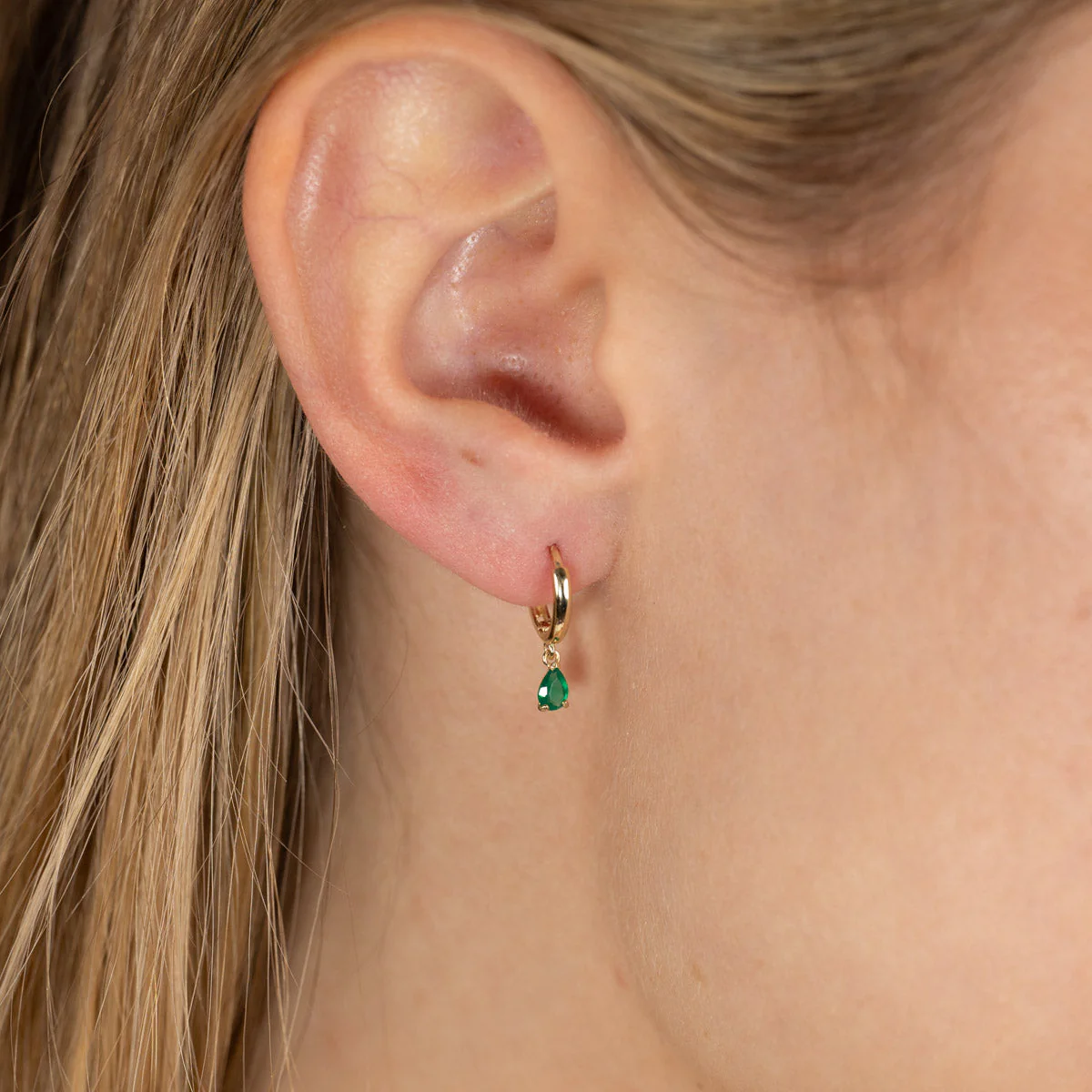 PAULA GREEN AGATE SOLID GOLD EARRING - Image 5