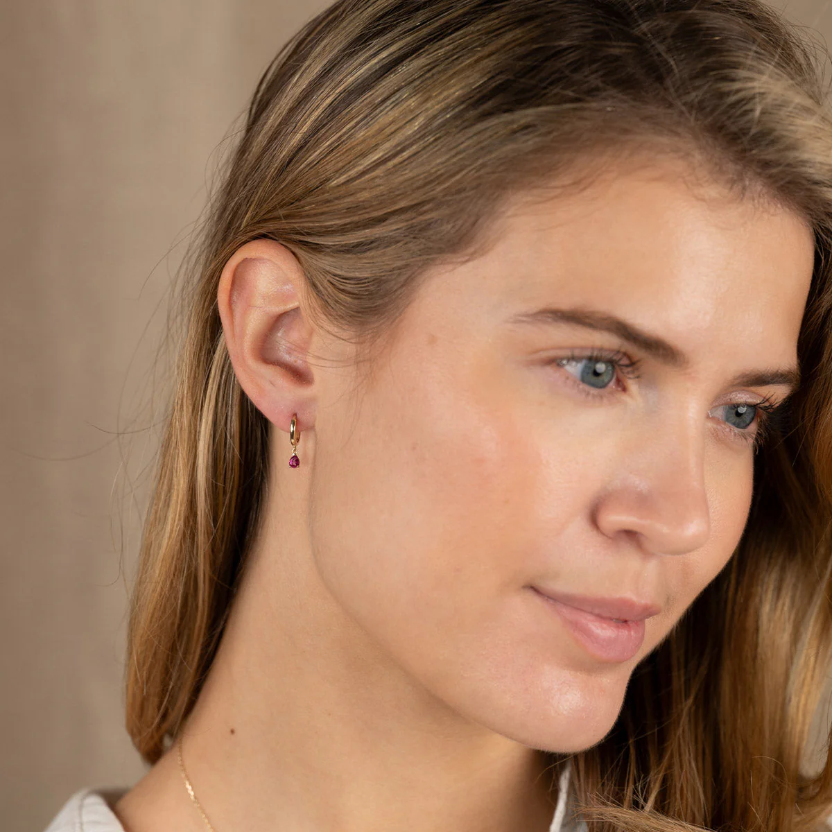PAULA PINK TOPAZ SOLID GOLD EARRING - Image 7