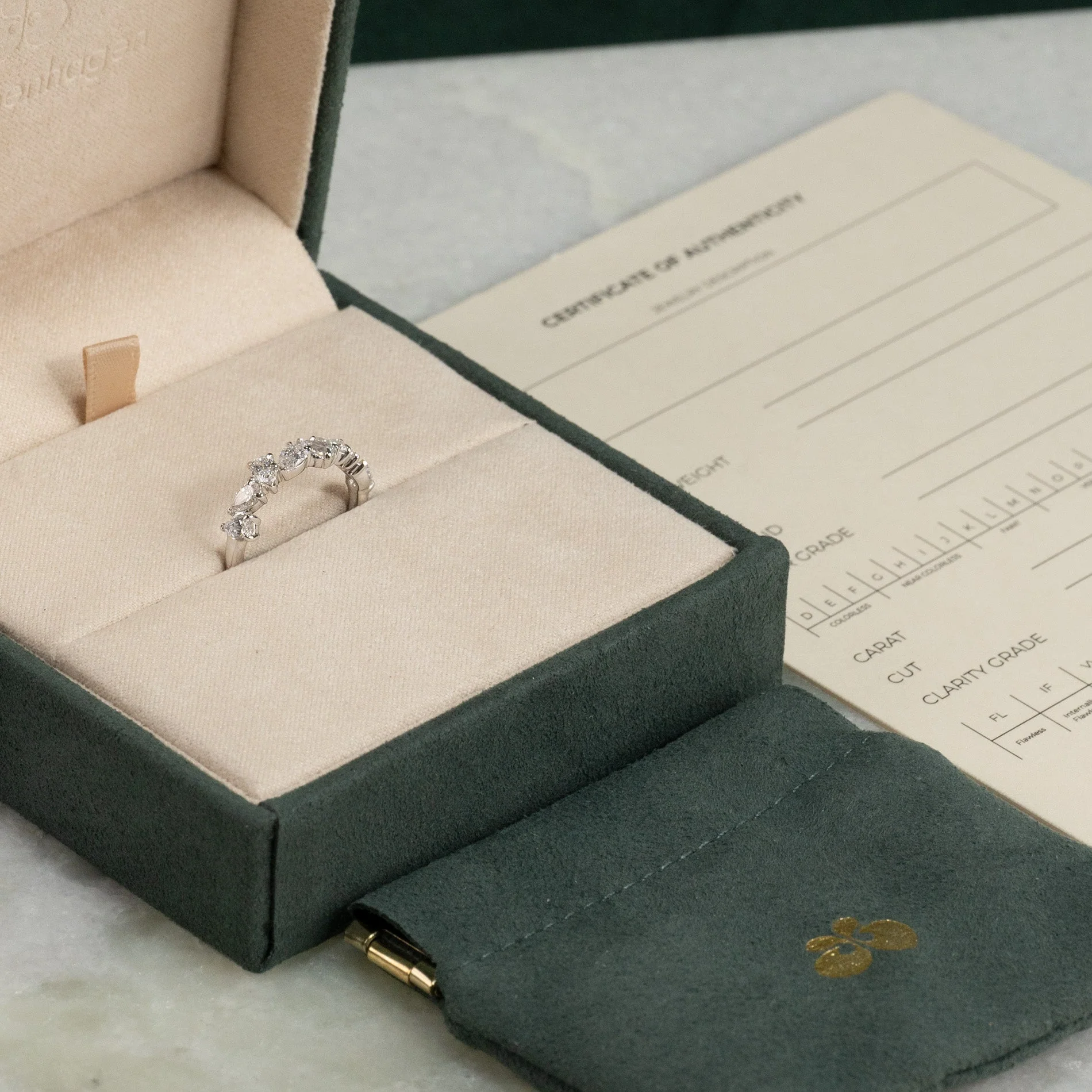 PEAR-CUT CLUSTER ALLIANCE LAB-DIAMOND RING - 1.2ct - WG - Image 10