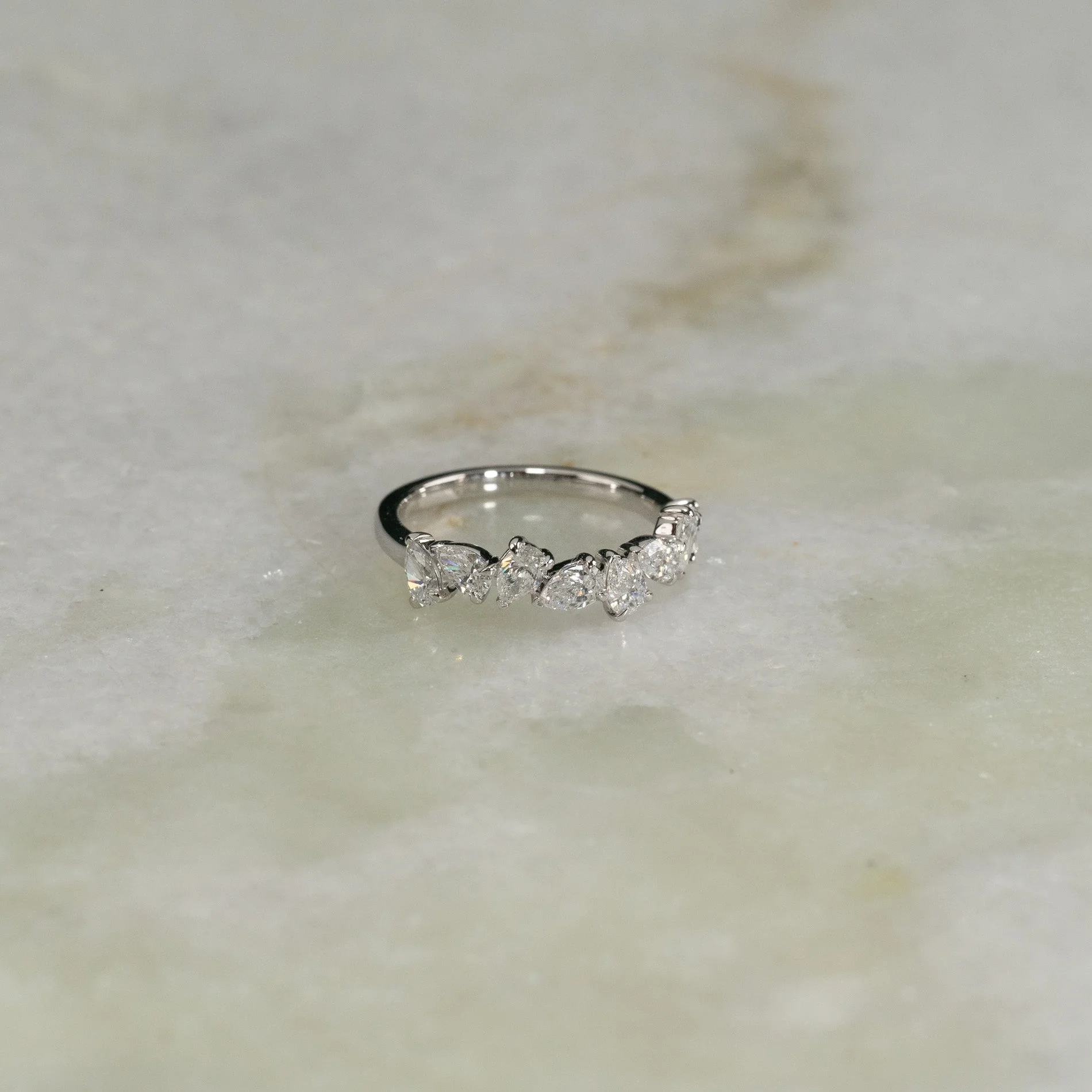 PEAR-CUT CLUSTER ALLIANCE LAB-DIAMOND RING - 1.2ct - WG - Image 3