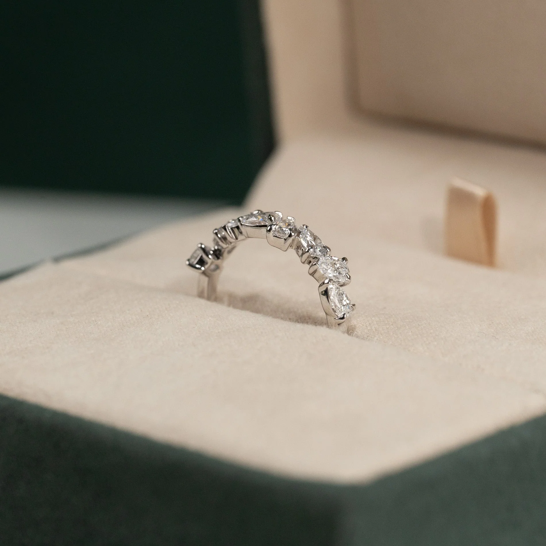PEAR-CUT CLUSTER ALLIANCE LAB-DIAMOND RING - 1.2ct - WG - Image 4