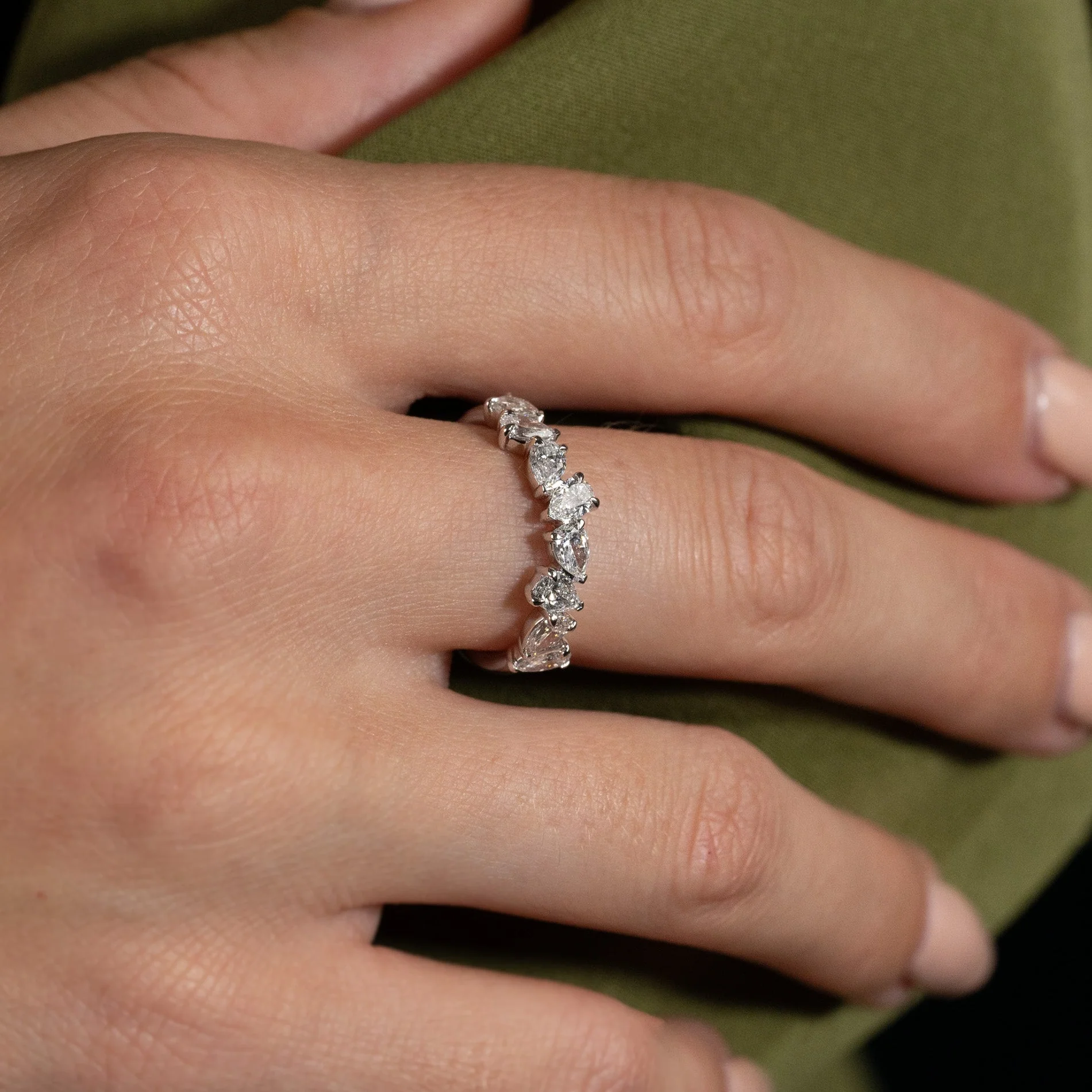 PEAR-CUT CLUSTER ALLIANCE LAB-DIAMOND RING - 1.2ct - WG - Image 5
