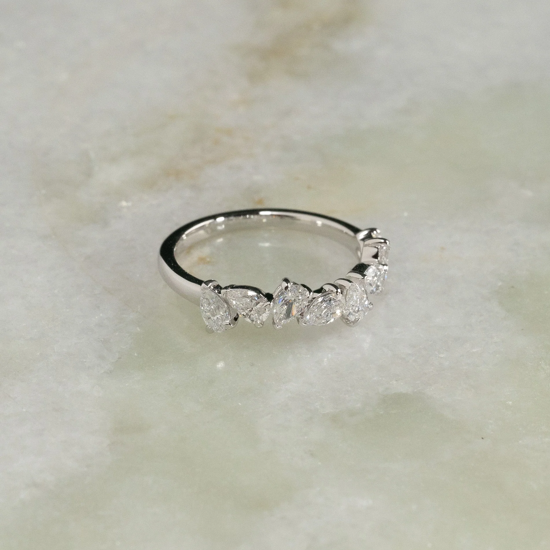 PEAR-CUT CLUSTER ALLIANCE LAB-DIAMOND RING - 1.2ct - WG - Image 7