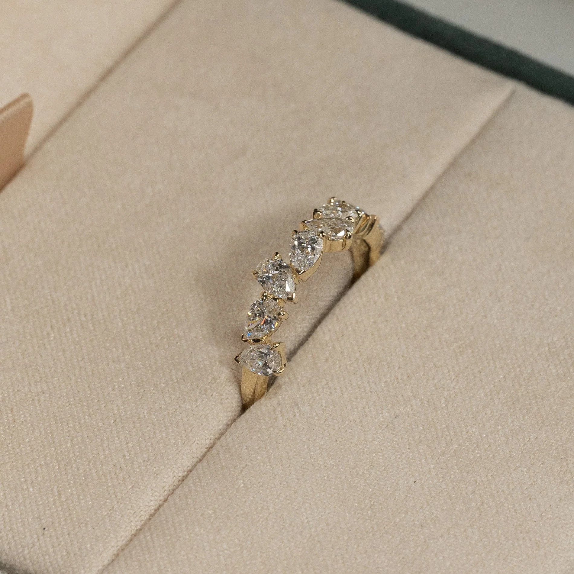 PEAR-CUT CLUSTER ALLIANCE LAB-DIAMOND RING - 1.2ct - YG - Image 16