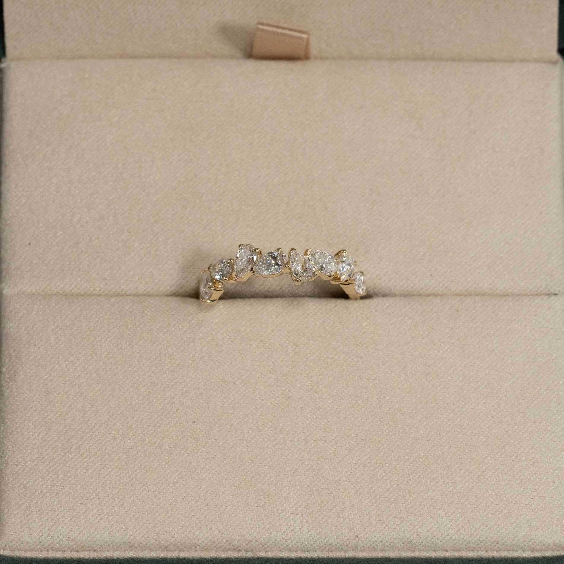 PEAR-CUT CLUSTER ALLIANCE LAB-DIAMOND RING - 1.2ct - YG - Image 3