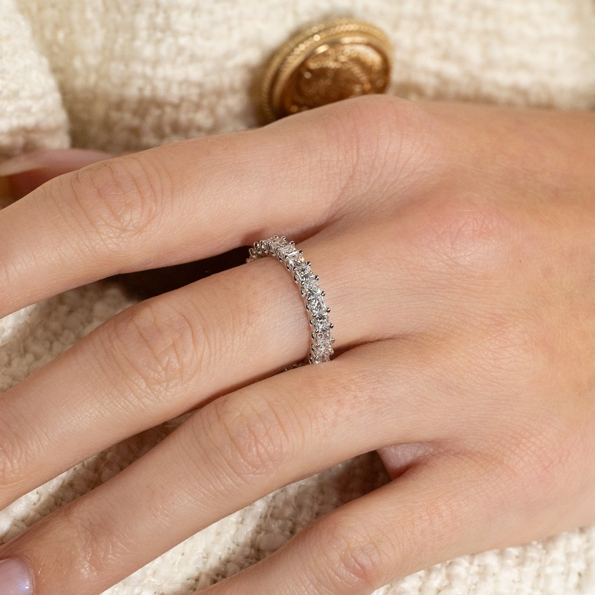 PRINCESS-CUT FULL-ALLIANCE LAB-DIAMOND RING - 2.0ct - WG - Image 2