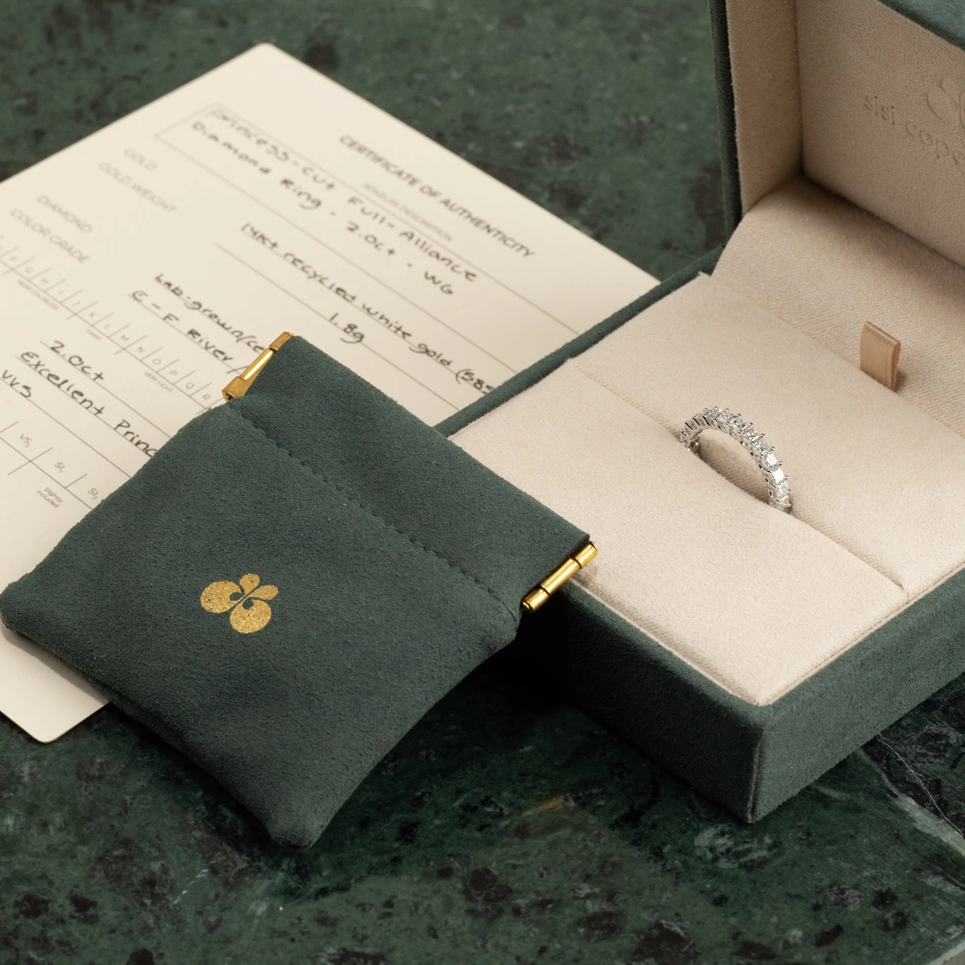PRINCESS-CUT FULL-ALLIANCE LAB-DIAMOND RING - 2.0ct - WG - Image 5