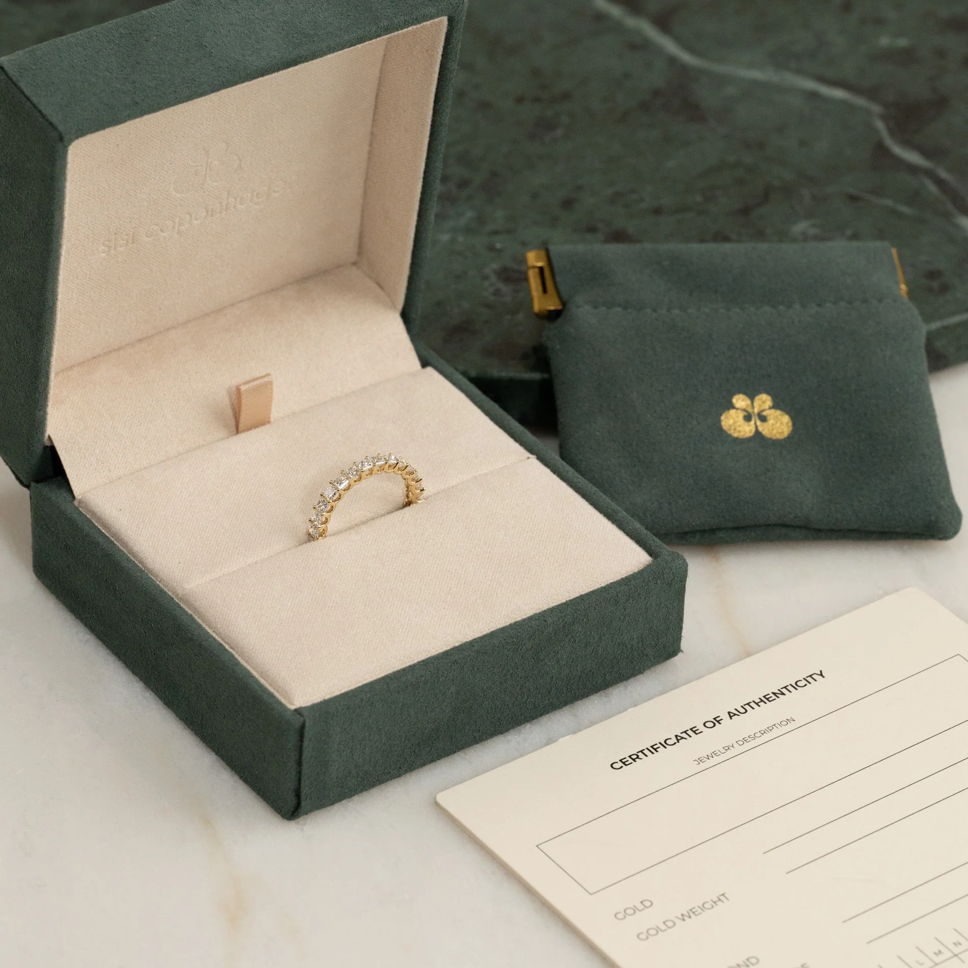 PRINCESS-CUT FULL-ALLIANCE LAB-DIAMOND RING - 2.0ct - YG - Image 4