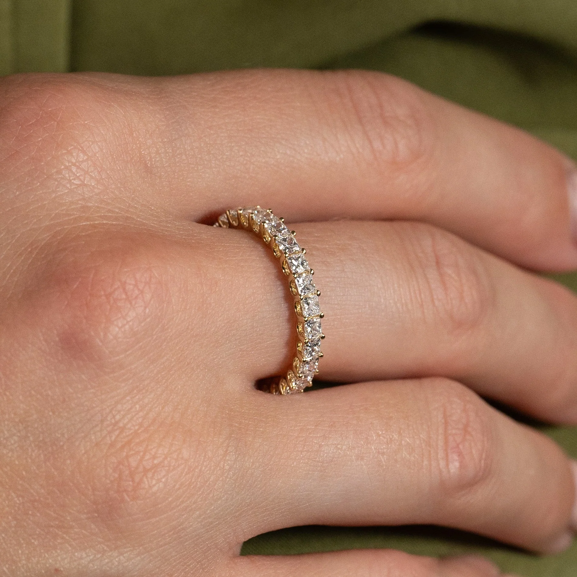 PRINCESS-CUT FULL-ALLIANCE LAB-DIAMOND RING - 2.0ct - YG - Image 6