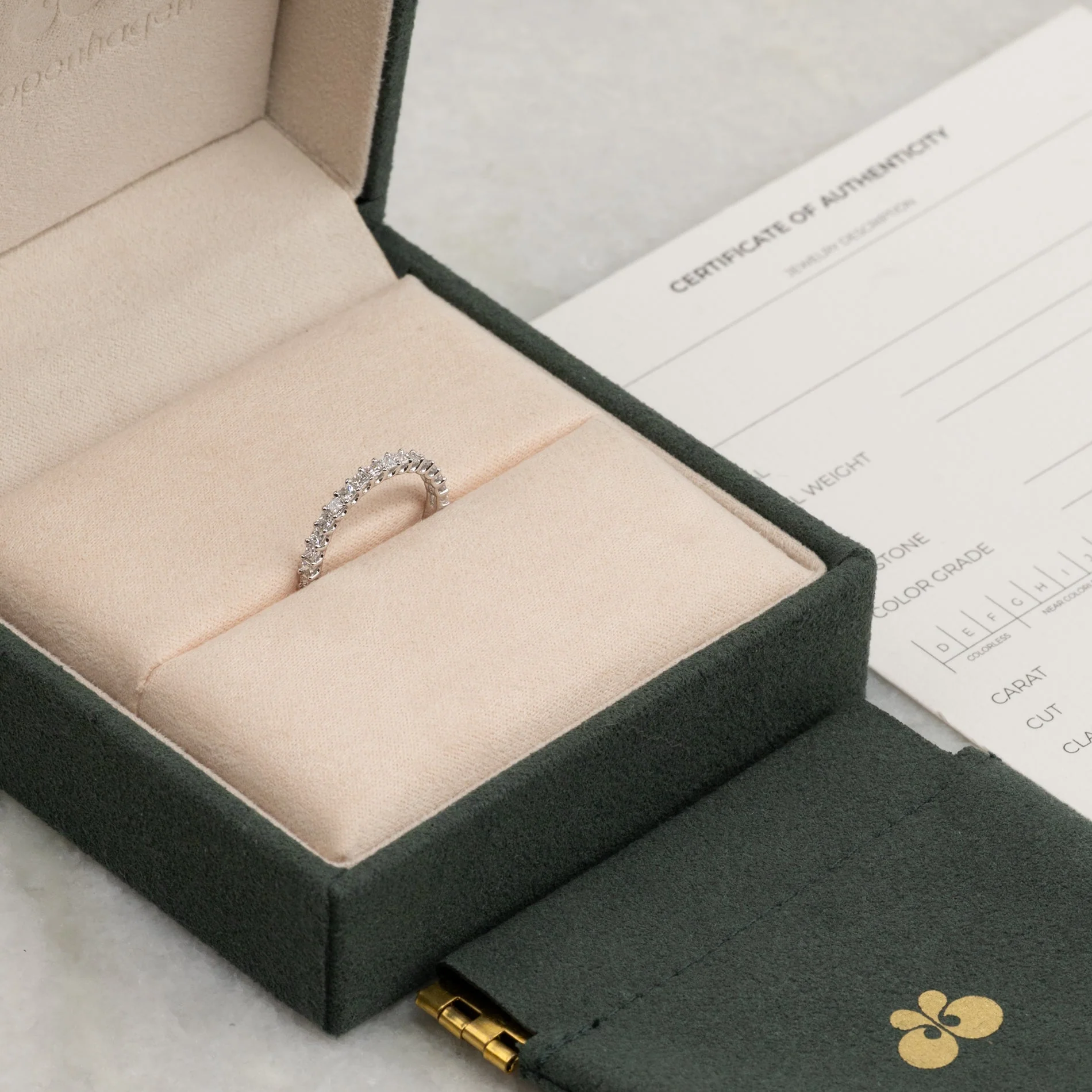 PRINCESS-CUT HALF-ALLIANCE LAB-DIAMOND RING - 0.5ct - WG - Image 6