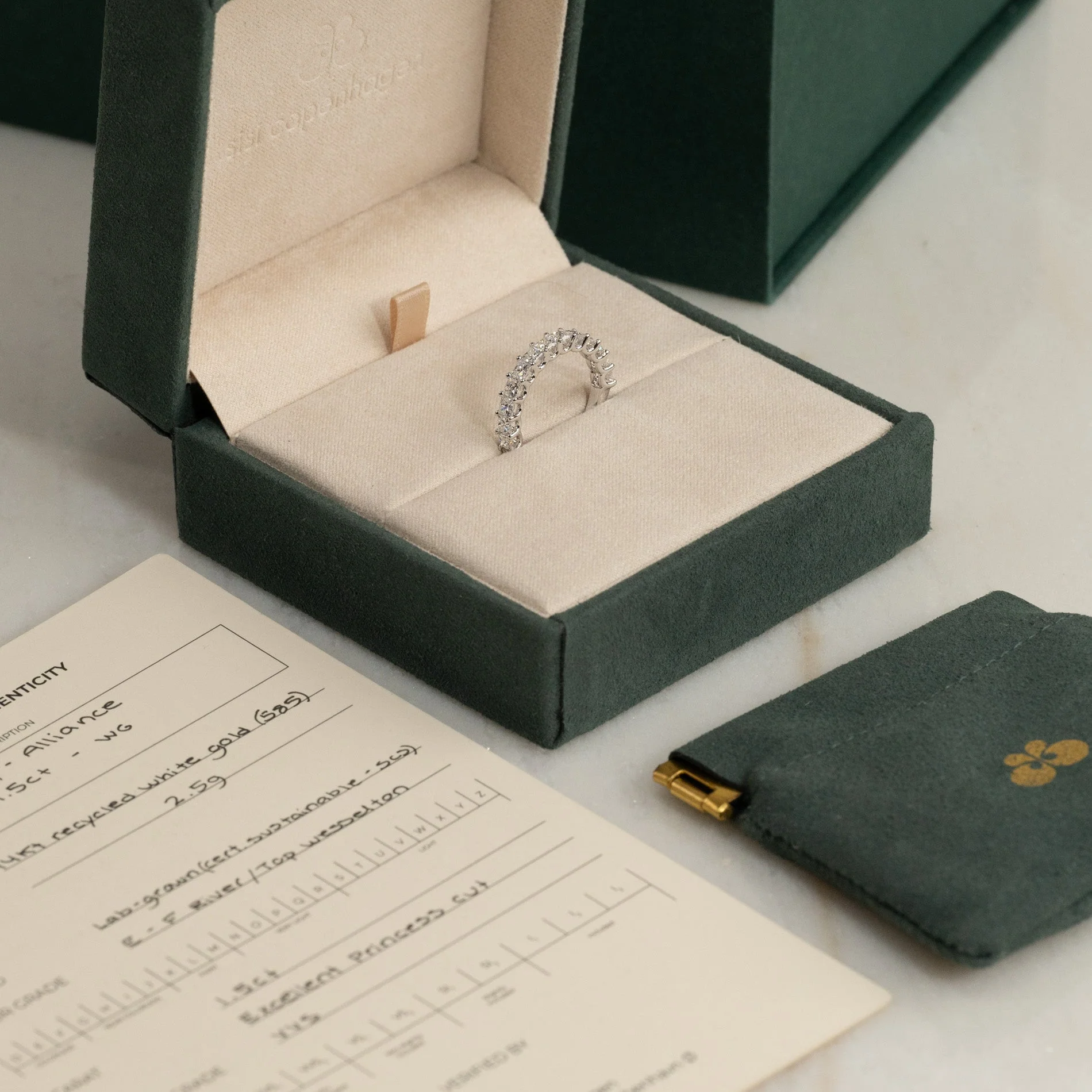 PRINCESS-CUT HALF-ALLIANCE LAB-DIAMOND RING - 1.5ct - WG - Image 9